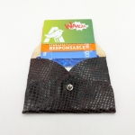 Porte-cartes Bordeaux très foncé imitation serpent