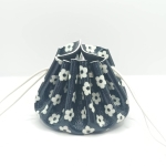 Grande bourse Noir Motif petites fleurs