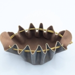 Grande bourse Mauve gris et doré