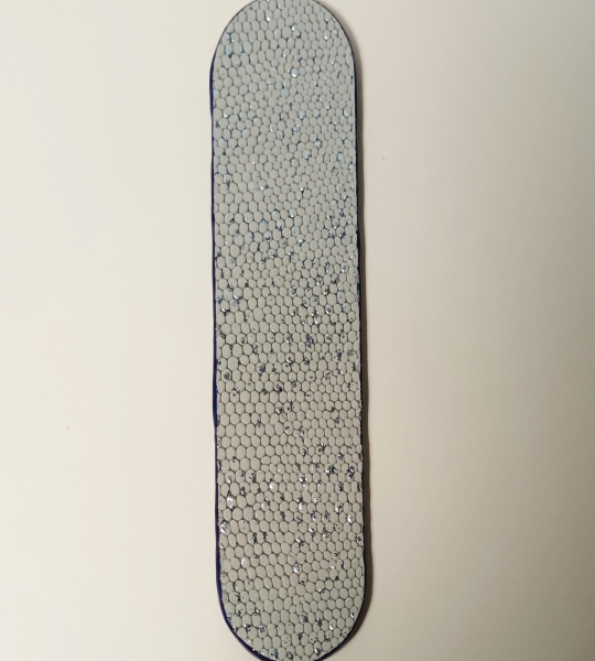 Marque-page bleu marine et bleu clair pailleté argent