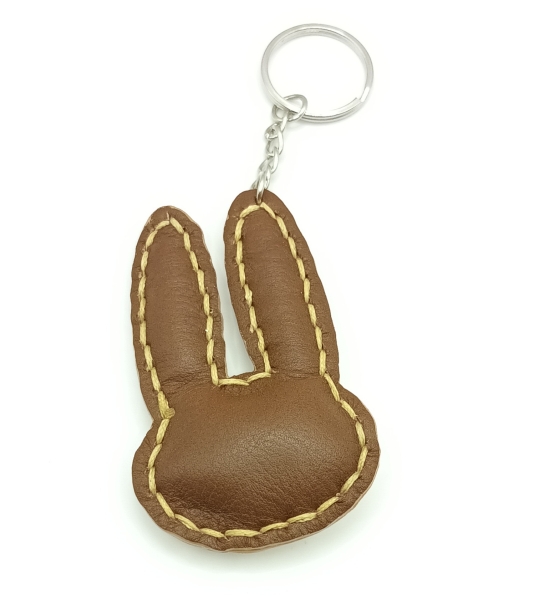 Porte-clés lapin chocolat et crème