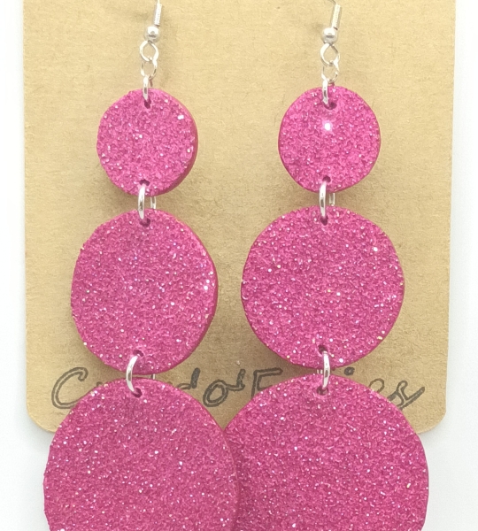 Grandes Boucles d’oreilles bulle rose perlé