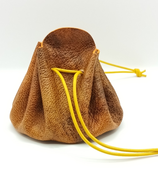 Grande bourse orange nuancé marron
